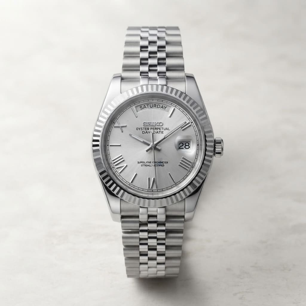 SeikoMod Day-Date Silber
