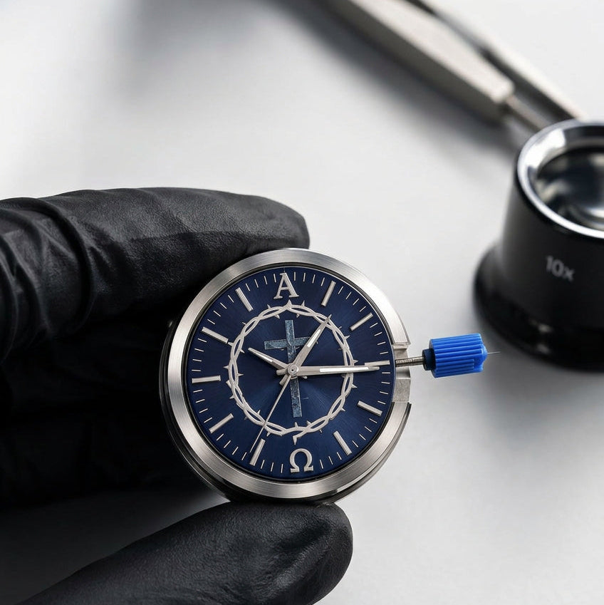 Individuelle SeikoMod mit persönlich gestaltetem Zifferblatt und eigener Beschriftung, Jubilee-Armband