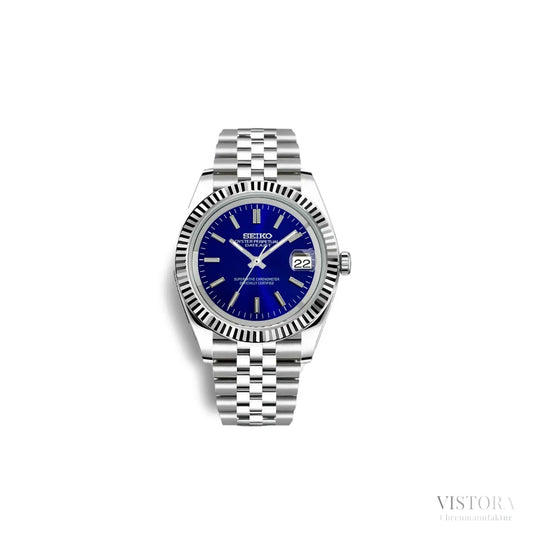 SeikoMod Datejust -  Royal Blue Strichindizes Mein Shop