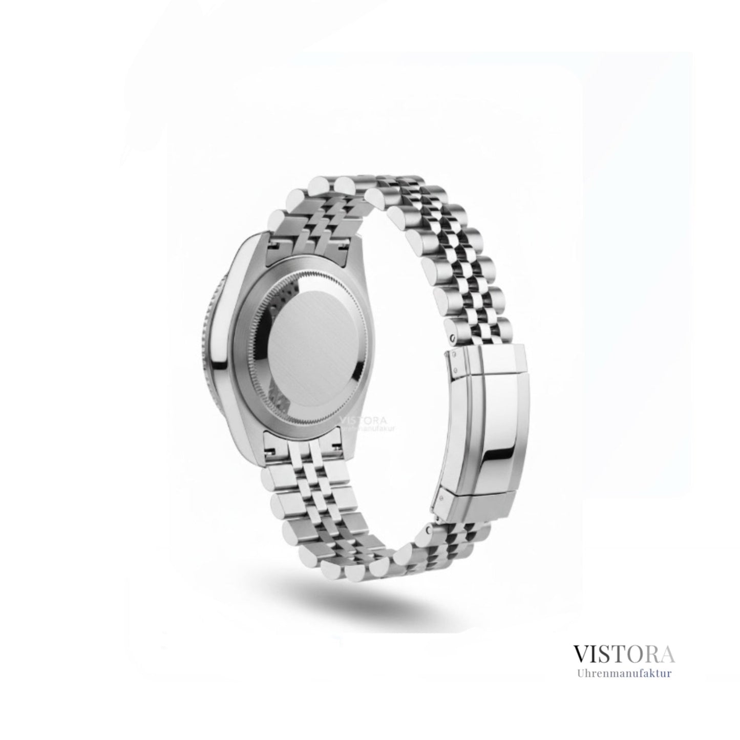 SeikoMod Batman Vistora Ansicht von hinten mit Edelstahlcase und Jubilee Armand.