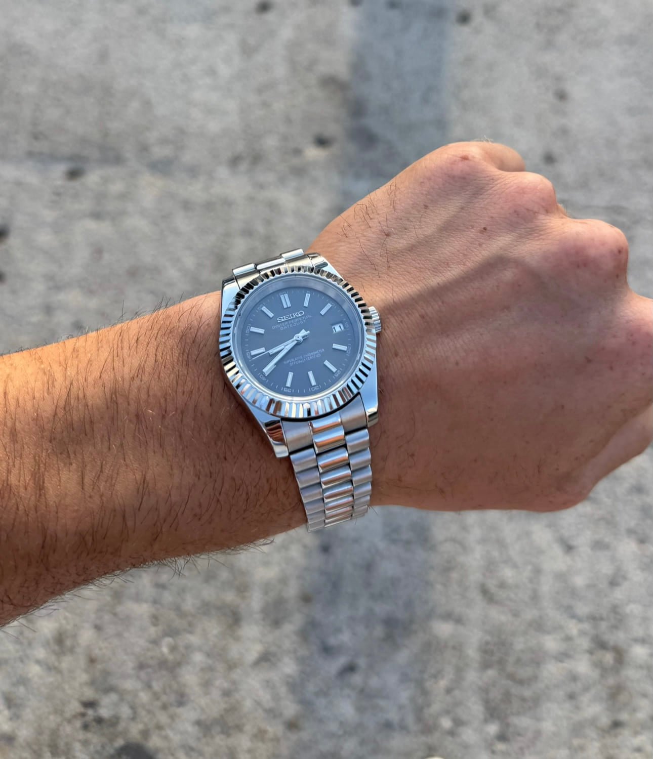 SeikoMod Datejust - Champagner Strichindizes SEIKO/ Vistora Uhrenmanufaktur
