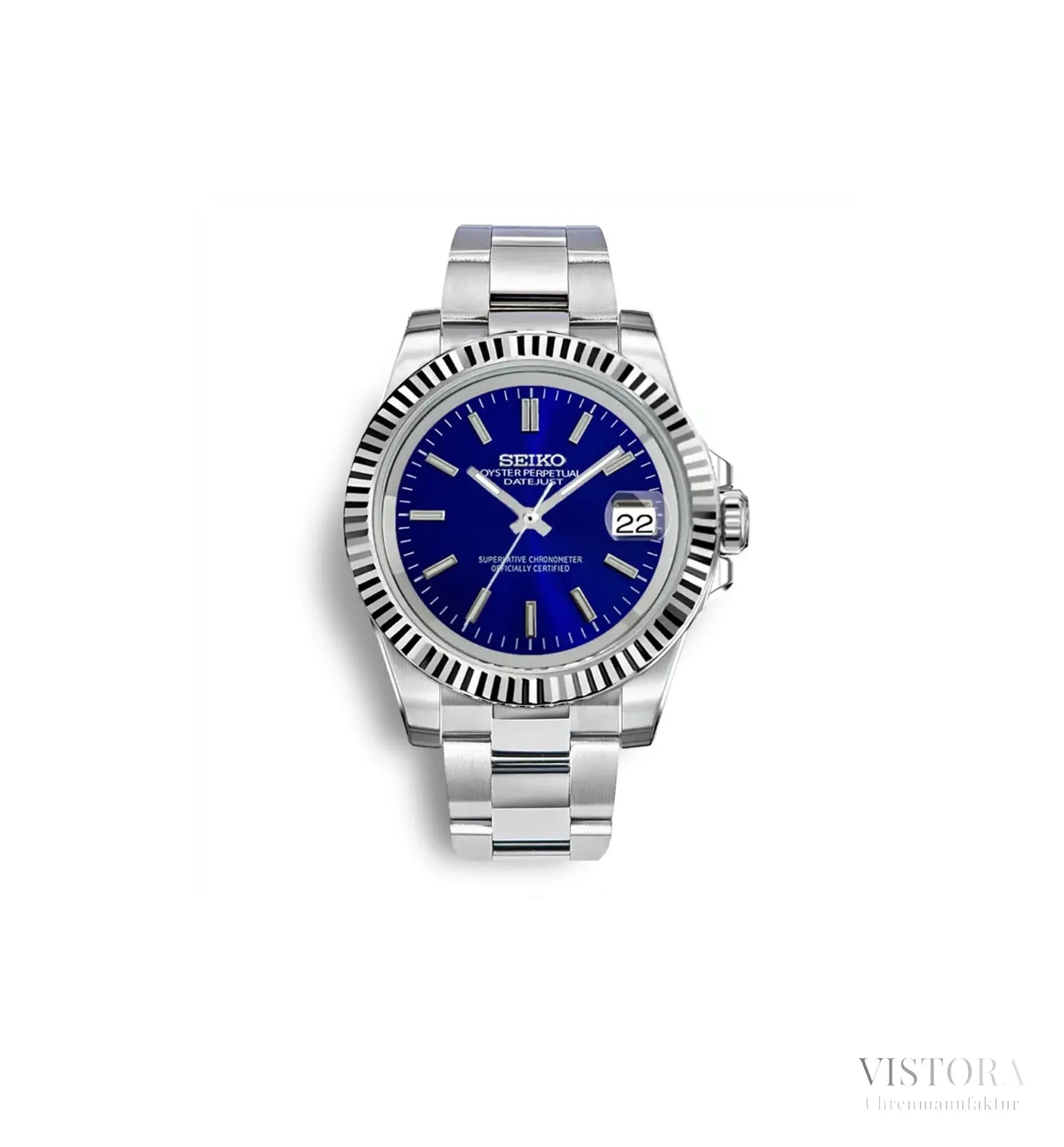 SeikoMod Datejust Königsblau| Strichindizes Made in Germany