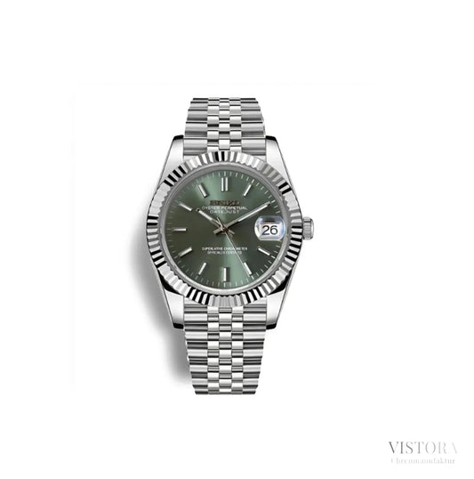 Seiko Datejust Mod – luxuriöse Automatikuhr inspiriert von ikonischem Design. Hochwertige Seiko-Mods mit Edelstahlgehäuse, Saphirglas und zuverlässigem Automatikwerk. Perfekt für Uhrenliebhaber, die Eleganz und Präzision schätzen. Handgefertigte Seiko Mods mit individuellem Zifferblatt und Jubilee-Armband – exklusiv bei Vistora.
