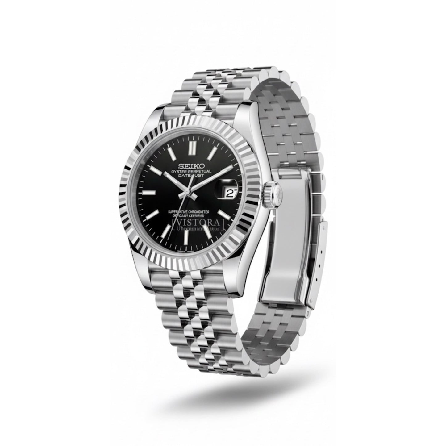 SeikoMod Datejust -  Schwarz Strichindizes SEIKO/ Vistora Uhrenmanufaktur