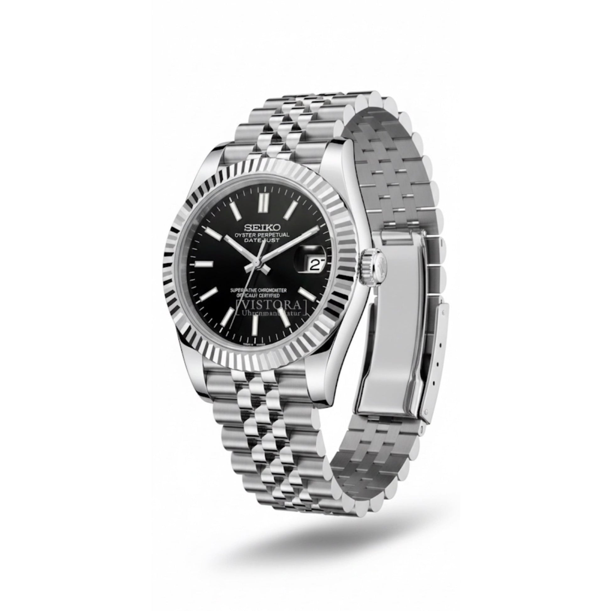 SeikoMod Datejust -  Schwarz Strichindizes SEIKO/ Vistora Uhrenmanufaktur