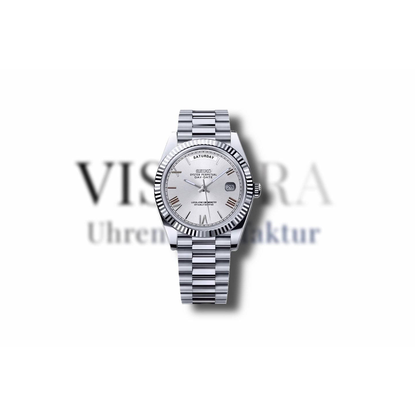 SeikoMod Day-Date Silber