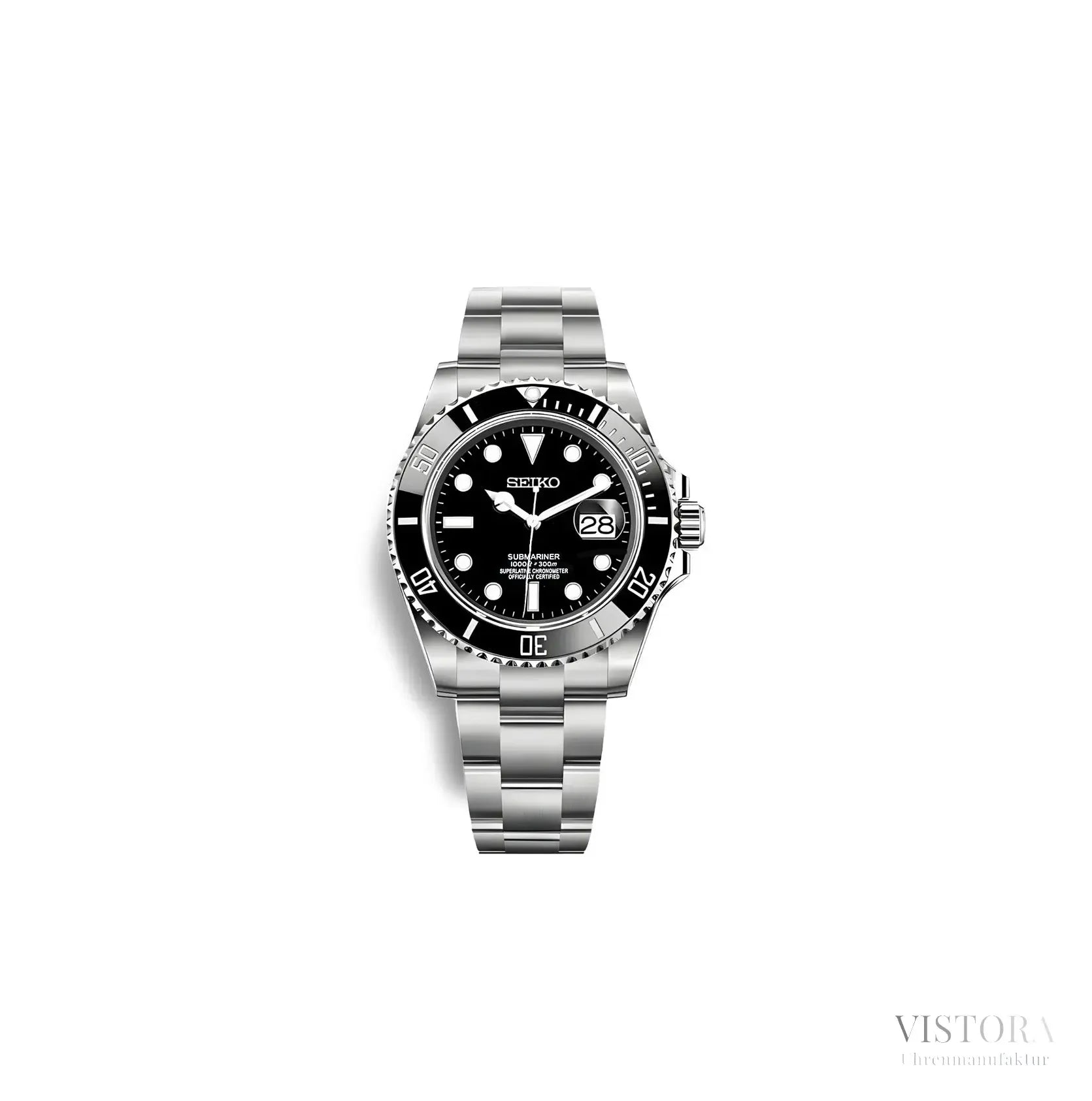 SeikoMod Submariner -  Schwarzes Ziffernblatt - Vistora Uhrenmanufaktur